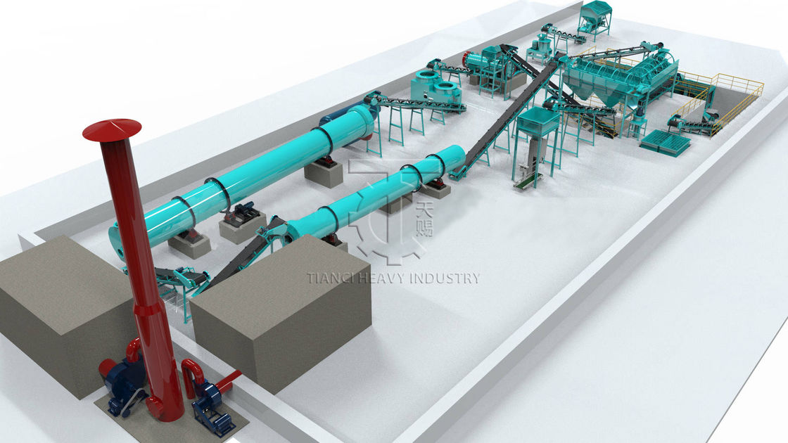 Linia produkcyjna granulatów nawozów biogrzebników kompostowych Linia produkcyjna granulatorów zębów mieszanych