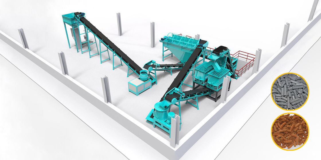 Linia produkcyjna nawozów organicznych Granulator pasz dla zwierząt Linia produkcyjna maszyny do granulowania płaskich granulatów